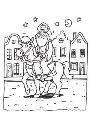 Kleurplaat Sinterklaas paard 6